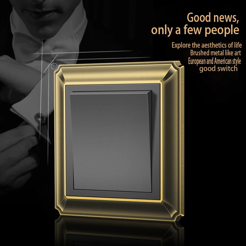 Настенный кнопочный переключатель Ретро Античная Медь цинковый сплав Панель 1-4