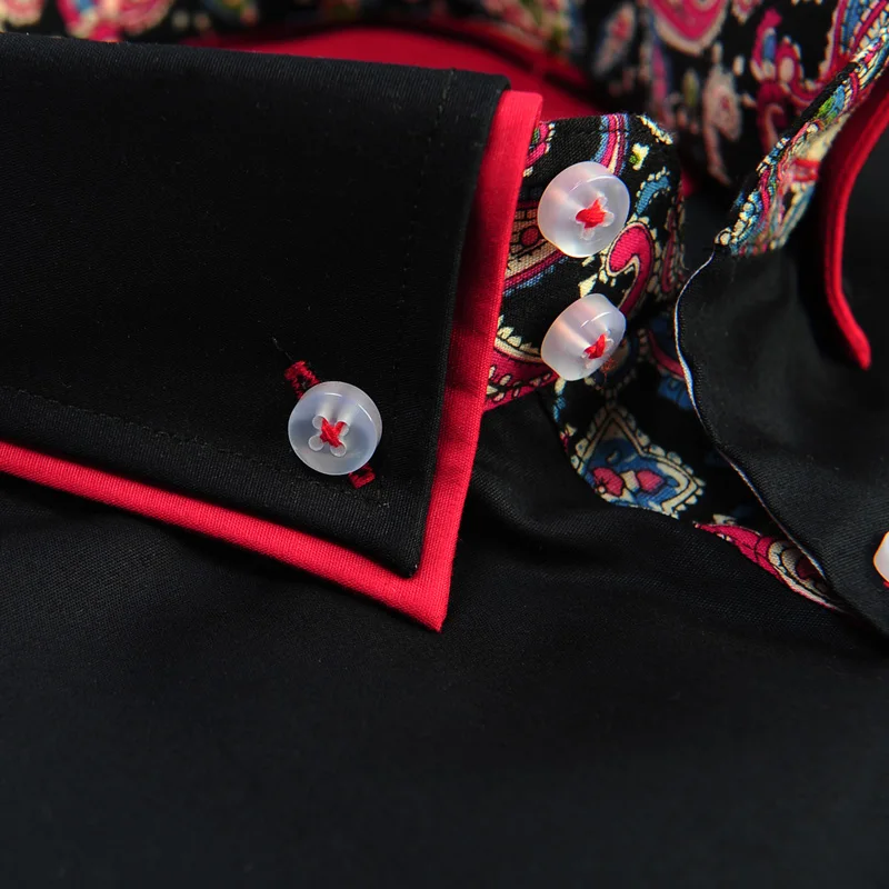 Мужская двухслойная рубашка в китайском стиле Классическая из чистого хлопка с