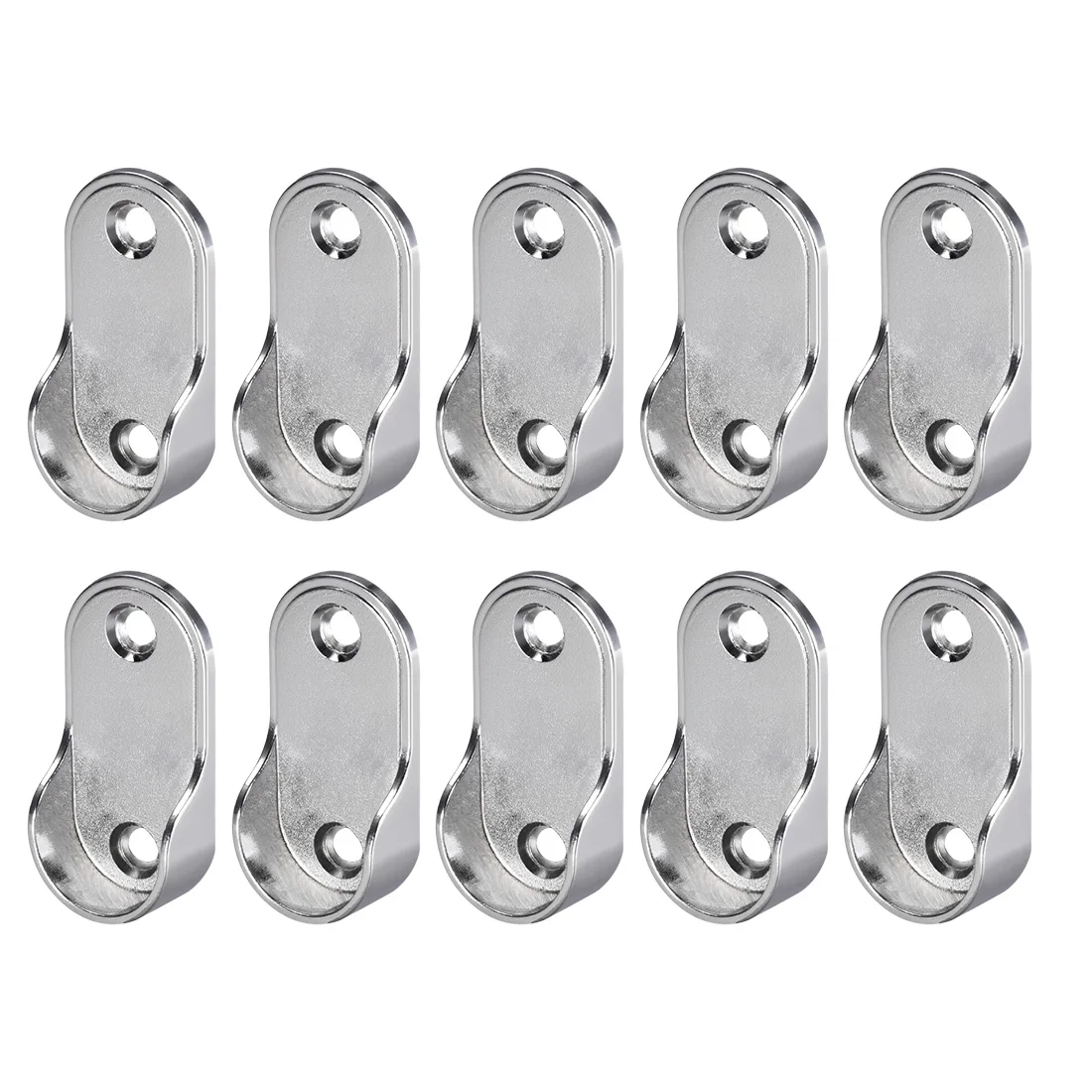 uxcell 10PCS Zinc Alloy Oval Closet Wardrobe Rod End Supports, Fit Rod Dia 25mm