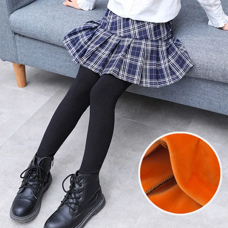 Зимние леггинсы для девочек флисовые теплые штаны новинка 2020 из двух частей с