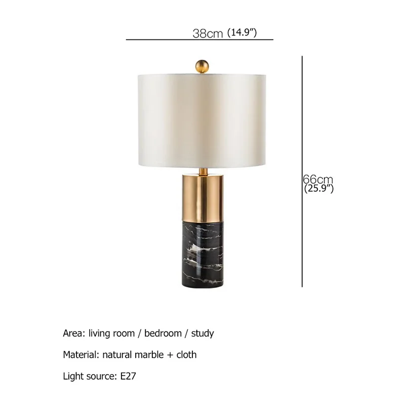 AOSONG Modern Table Lamp Marble Bedside LED Desk Light Luxury Creative Decorative for Home Bedroom Living Room Office Hotel | Лампы и