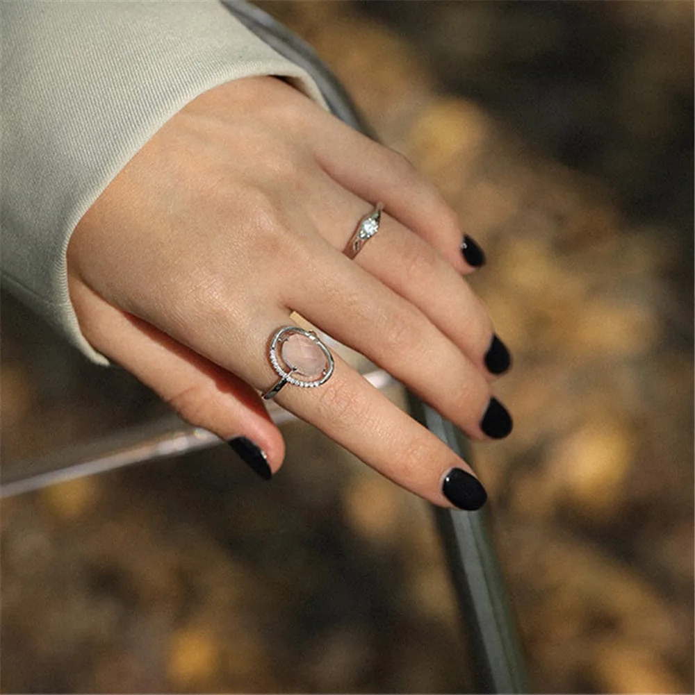 

Kikichicc 100% 925 Sterling Silver Gold Ovals Resizable Rings Women Round Luxury Fashion Wedding Jewelry Party Valentiens Gift