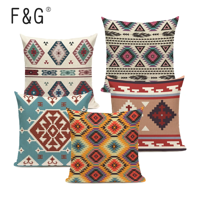 Высококачественный чехол для подушки с цифровым принтом сине красный турецкий