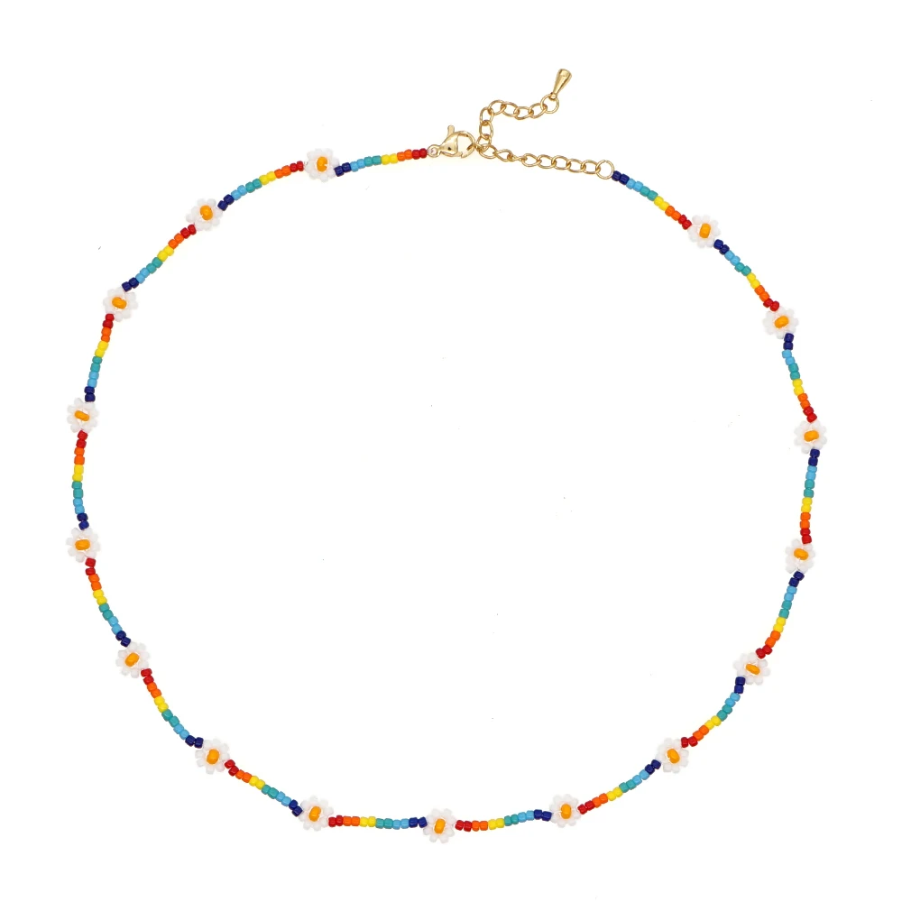 Go2Boho Miyuki Маргаритка ожерелье колье для женщин Boho летние ювелирные изделия цветок