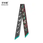 Женский шелковый шарф в полоску, облегающий, с изображением лошади, для сумок, шеи, 2020