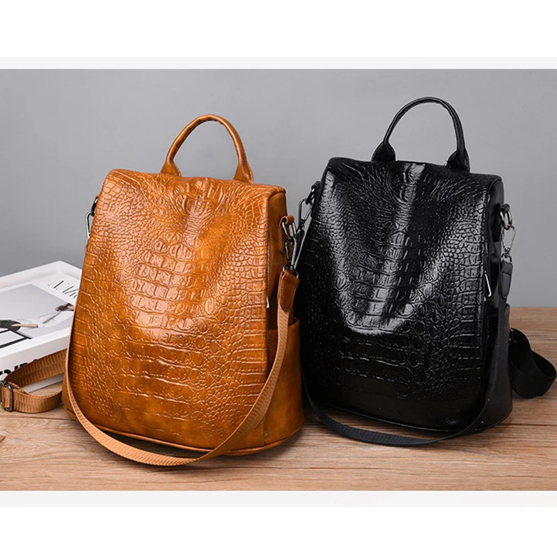 Градиентный рюкзак аллигатора Женский Большой многофункциональный из