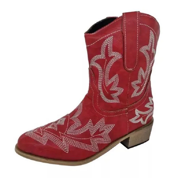 

New Style Women's Boots Pointed Toe Square Heel Short Boots Winter Thick-soled Boots Outdoor Comfortable Casual Women's Shoes