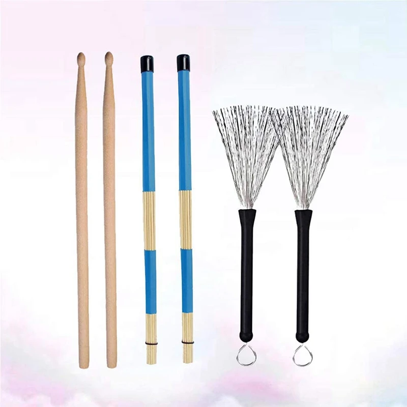 Барабанные палочки проволочные кисти набор с сумкой для хранения джазовых
