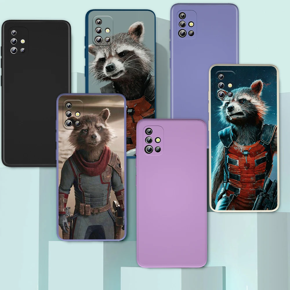 

Marvel Rocket Racoon Avenger For Samsung Galaxy A72 A52 A71 A51 A32 A31 A12 A11 A91 A81 A02 A01 Liquid Silicone Soft Phone Case