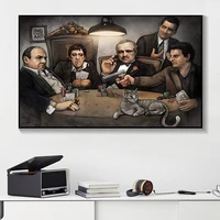 gangers art print by big chris art gangsters playing poker poster on wall art picture for living room decorative painting