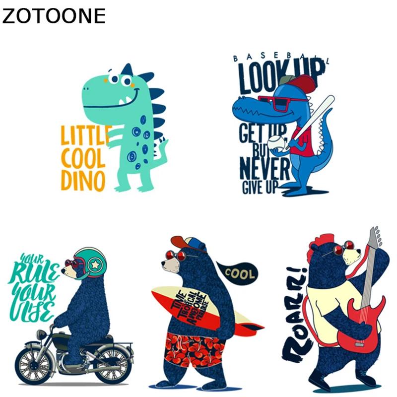 Динозавром из мультфильма заплатка &quotмедведь&quot с помощью утюга Животных Патчи