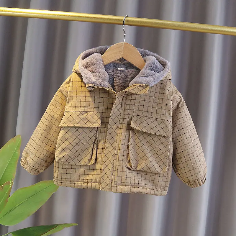 

Boys and girls winter coat velvet jacket children's clothes children's luminous clothes children's cotton clothes baby tops