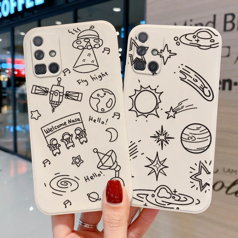 

Phone Cases For Samsung A50 Case For Samsung S21 Plus Ultra A51 A32 A12 A52 A21S A31 A72 A30S A71 A10S A02 Alien TPU Soft Covers