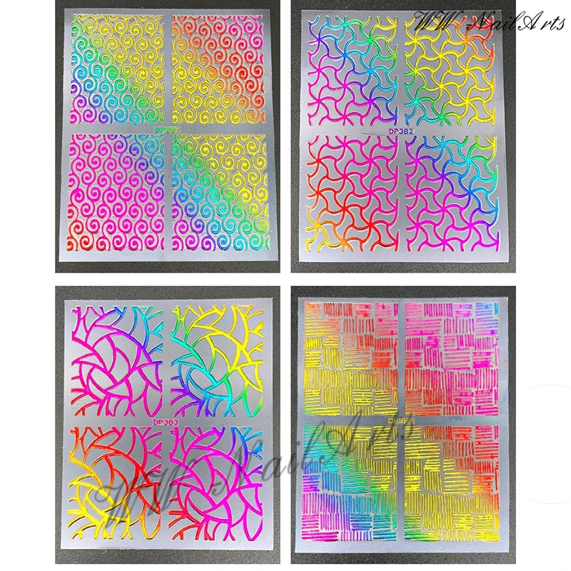 Золотые Мраморные наклейки для ногтей серии DP-1 шт. волнистые пятна полосатая