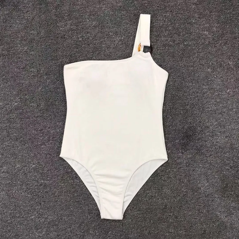 Женский новый пикантный цельный бикини на одно плечо Модный классический