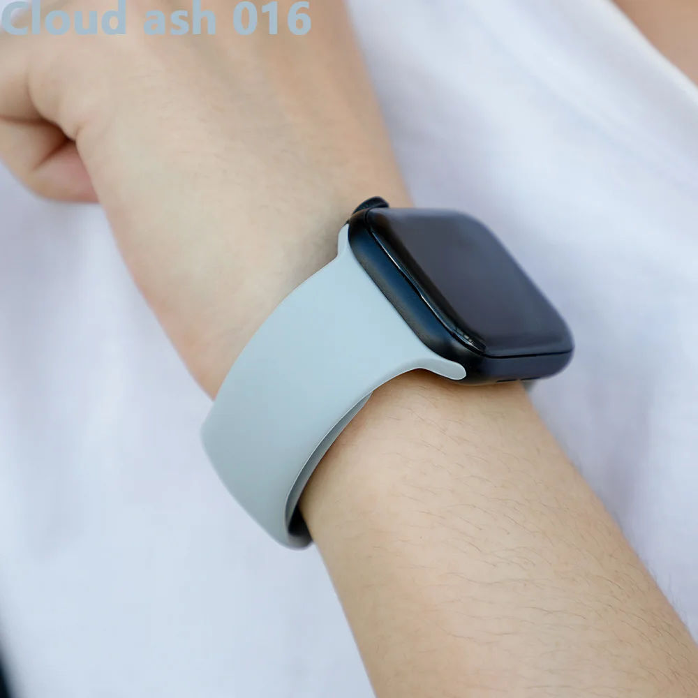 Ремешок для apple watch, ремешок для apple watch 5, 4, 3, iwatch, ремешок 42 мм, 44 мм, 38 мм, 40 мм, браслет Correa, силиконовый ремешок для часов, ремень, аксессуары - Цвет ремешка: Cloud ash 016