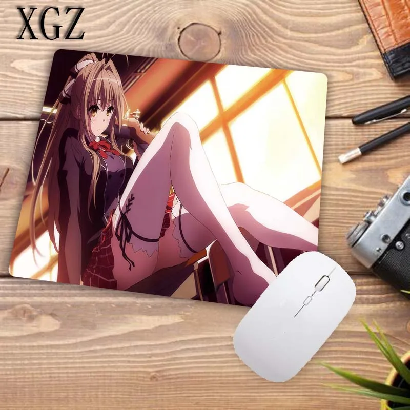 

XGZ Anime Girl Sit on Desktop Large Gaming Mouse Pad Lock Edge Mat for Laptop Computer Keyboard Desk Dota CSGO