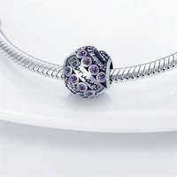 new silver birthstone series february plata de ley charms bead fits original pandora bracelet necklace woman fashion jewelry gif