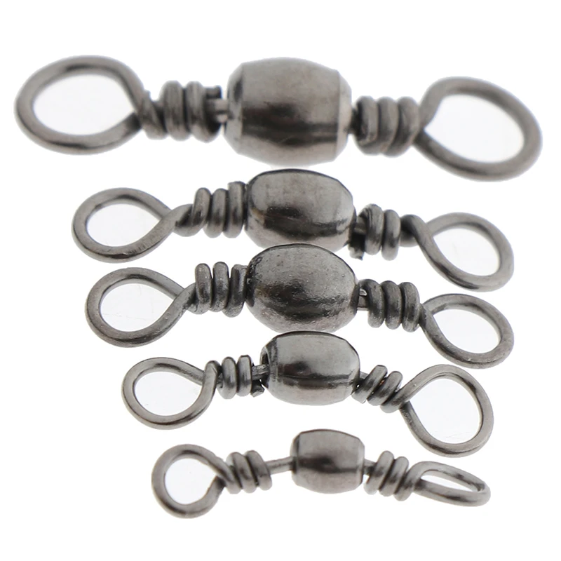 

100PCS Fishing Swivel Barrel Rolling Connector Fishing Hooks Bearing Swivel Connector Fishing Accessories