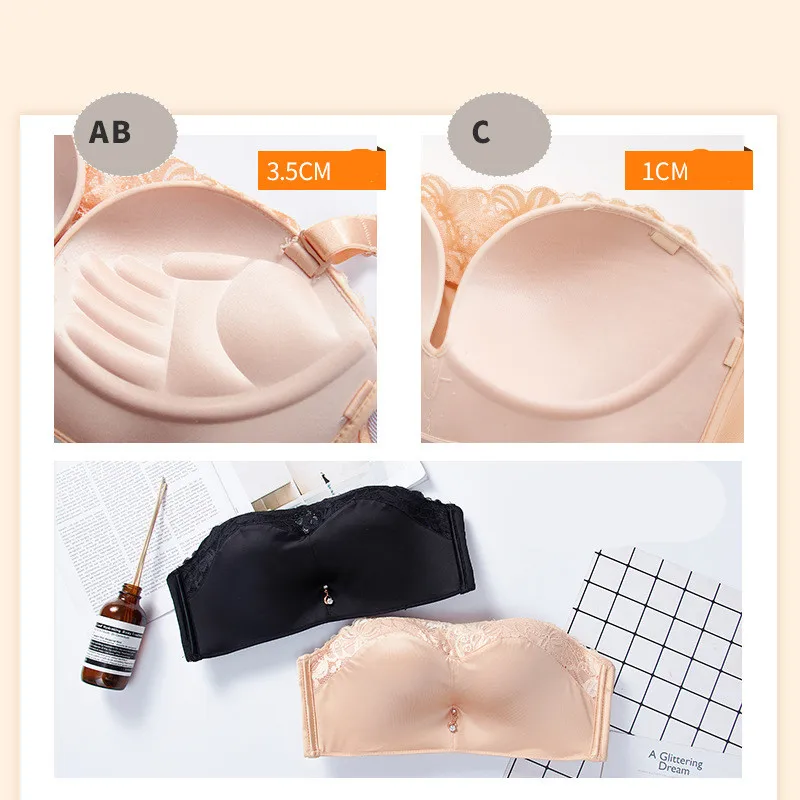 

Backstrom Womens Underwear Intimates Tube Top Summer Sexy Strapless Underwear No Steel Ring Gather Bra Invisible Non-Slip