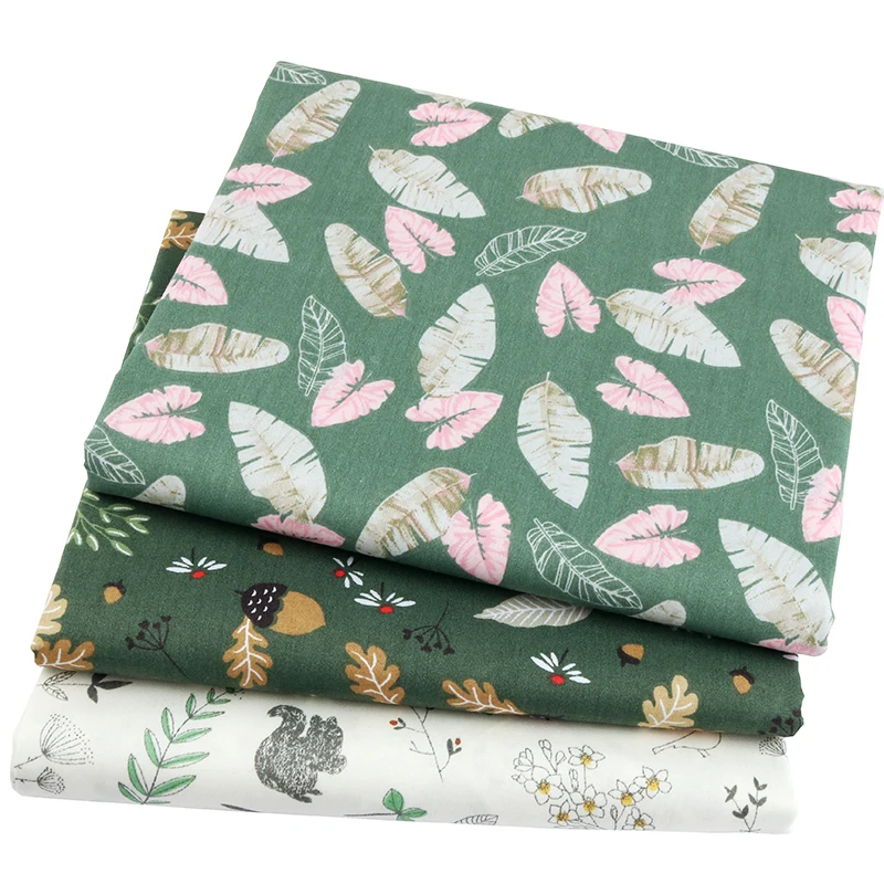 Nanchuang 6pcs/lot Green Floral Fabric Diy Handmade Sewing Quilting Fat Quarters Patchwork Cloth For Baby Children 40x50cm | Дом и сад