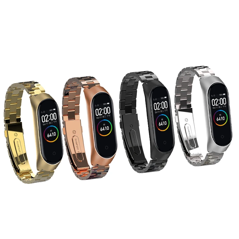Новейший mi Band 4 браслет металлические Безвинтовые ремешки из нержавеющей стали Смарт часы ремни браслет для Xiaomi mi band 3 4 Pulseira