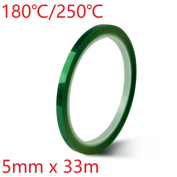 

5mm x 33m Green PET Film Tape High Temperature Heat Resistant PCB Solder SMT Plating Shield Spray Paint Insulation Protection