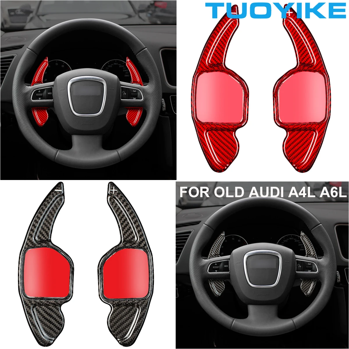 

Forged Real Carbon Fiber Car Central Steering Wheel Paddle Shifters Extension For Audi OLD A4L A5 A6L A8 S5 S6 S8 RS6 Q5 Q7 2012