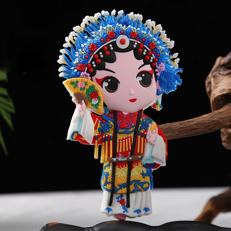 Трехмерная Пекинская опера маска для лица стикер на холодильник особенности