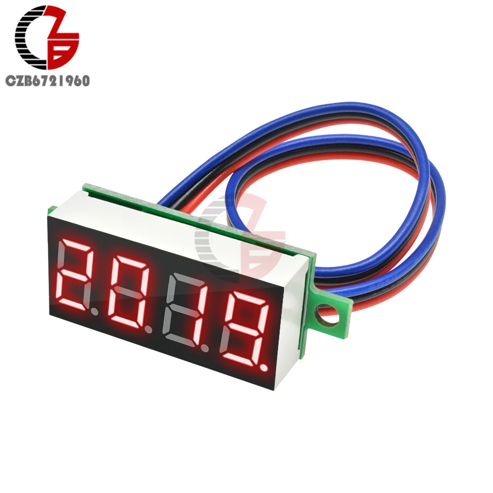 DC 0-100V 0,3" цифровая панель вольтметра 4 цифры по ценам от производителя Высокая точность автомобильный вольтметр 12V 48V 60V Батарея Ёмкость тестер детектор