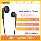 Классические проводные наушники Realme Buds, наушники-вкладыши с разъемом 14,2 мм, HD-микрофон, действительно Удобная игровая гарнитура