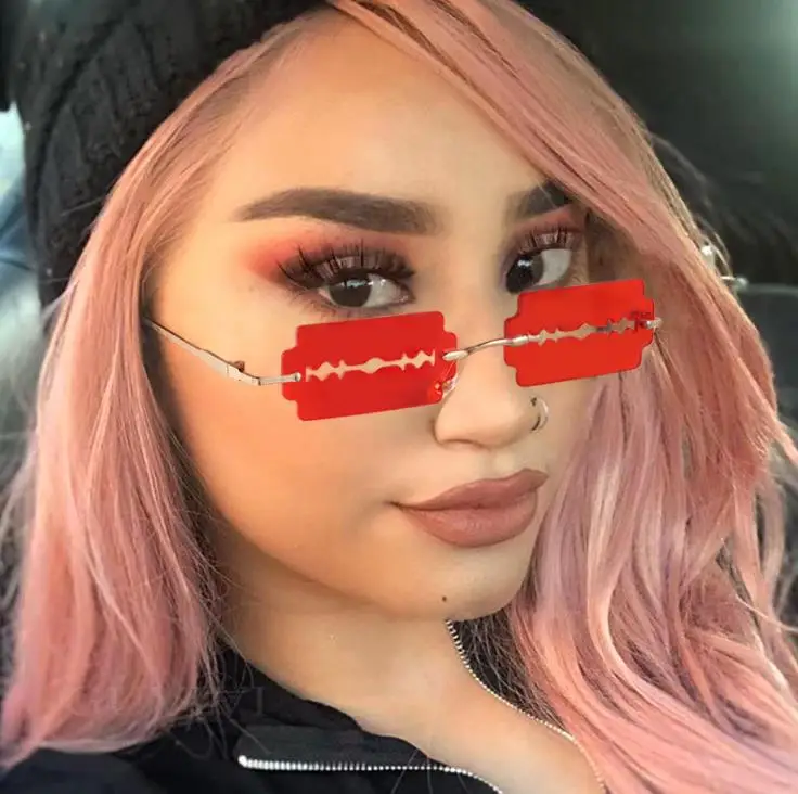 

women square Rimless Sunglasses Women Luxury Trimming Gradient Shades Sun Glasses Ladies Vintage Framless Eyewear UV400