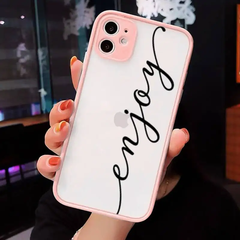 

Love Heart Letter Phone Cases Matte Transparent For iPhone 12 Mini 11 Pro XR XS Max 7 8 Plus