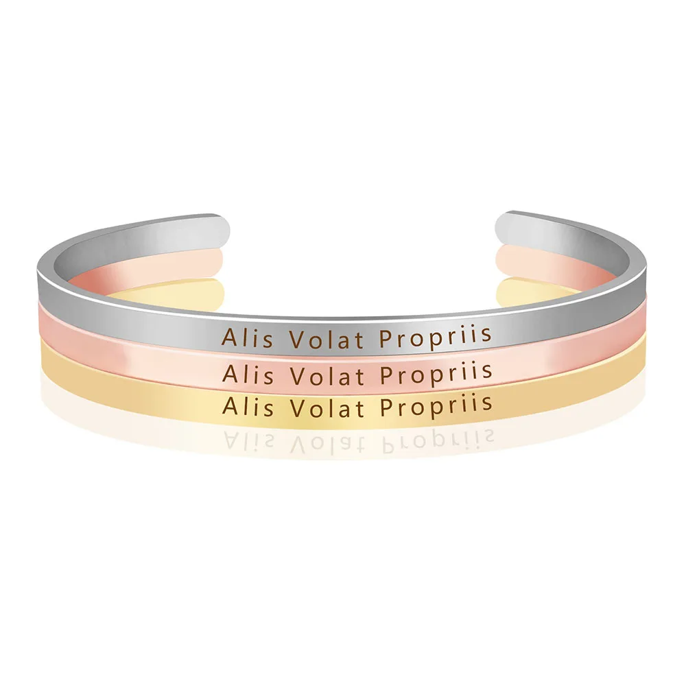 Новый Мода вдохновляющие ручное теснение Браслет-манжета браслет с мантрой Для