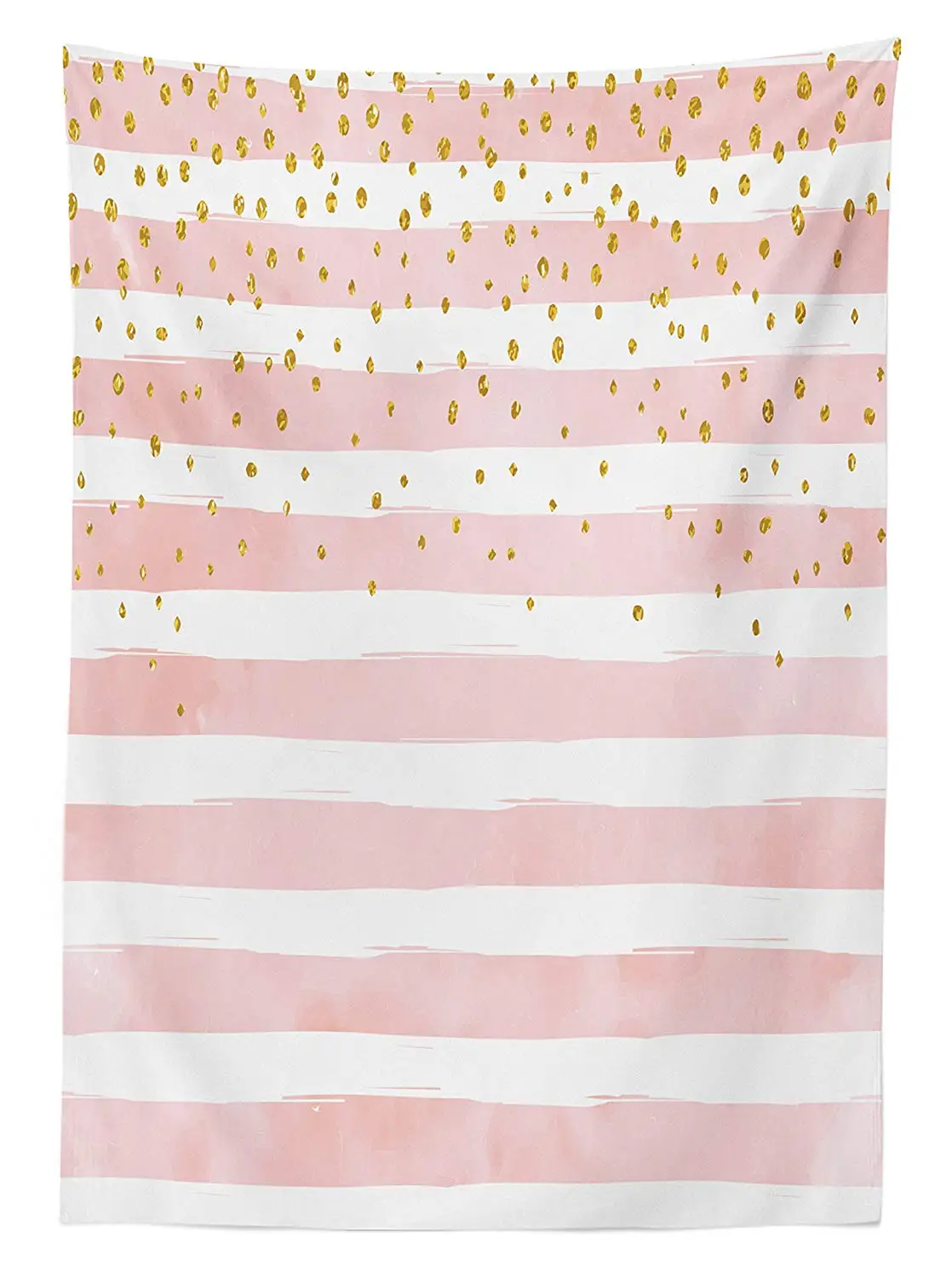 Modern Tablecloth Striped Pattern in Pastel Colors with Vivid Colored Dots Shabby Art Print Dining Room Kitchen Table Cover | Дом и сад