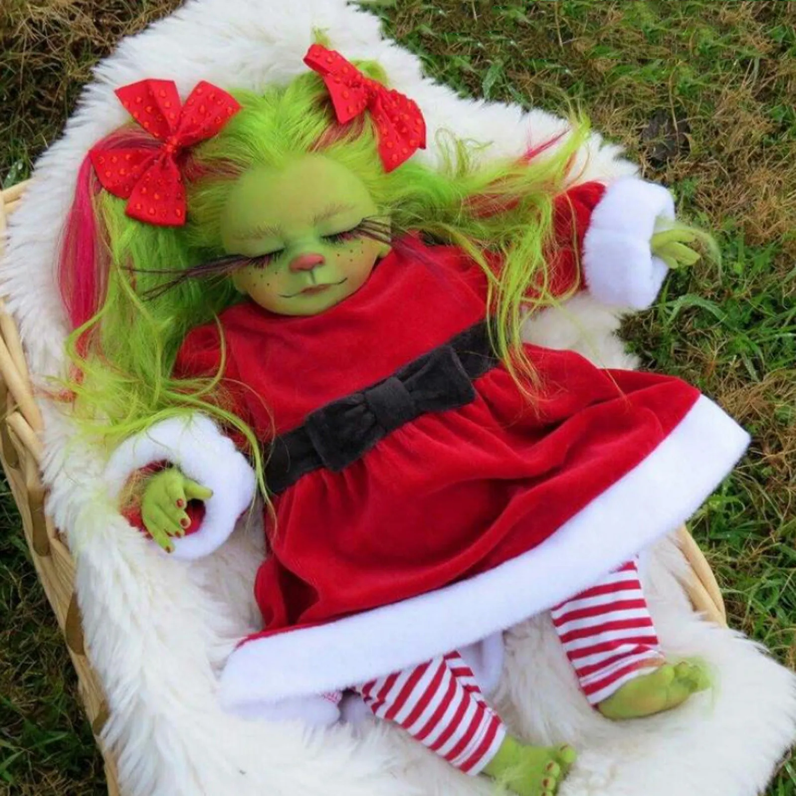 

Рождественская игрушка новорожденный девочка, Реалистичная мультяшная кукла, рождественские украшения для детей, подарки на Хэллоуин, мяг...
