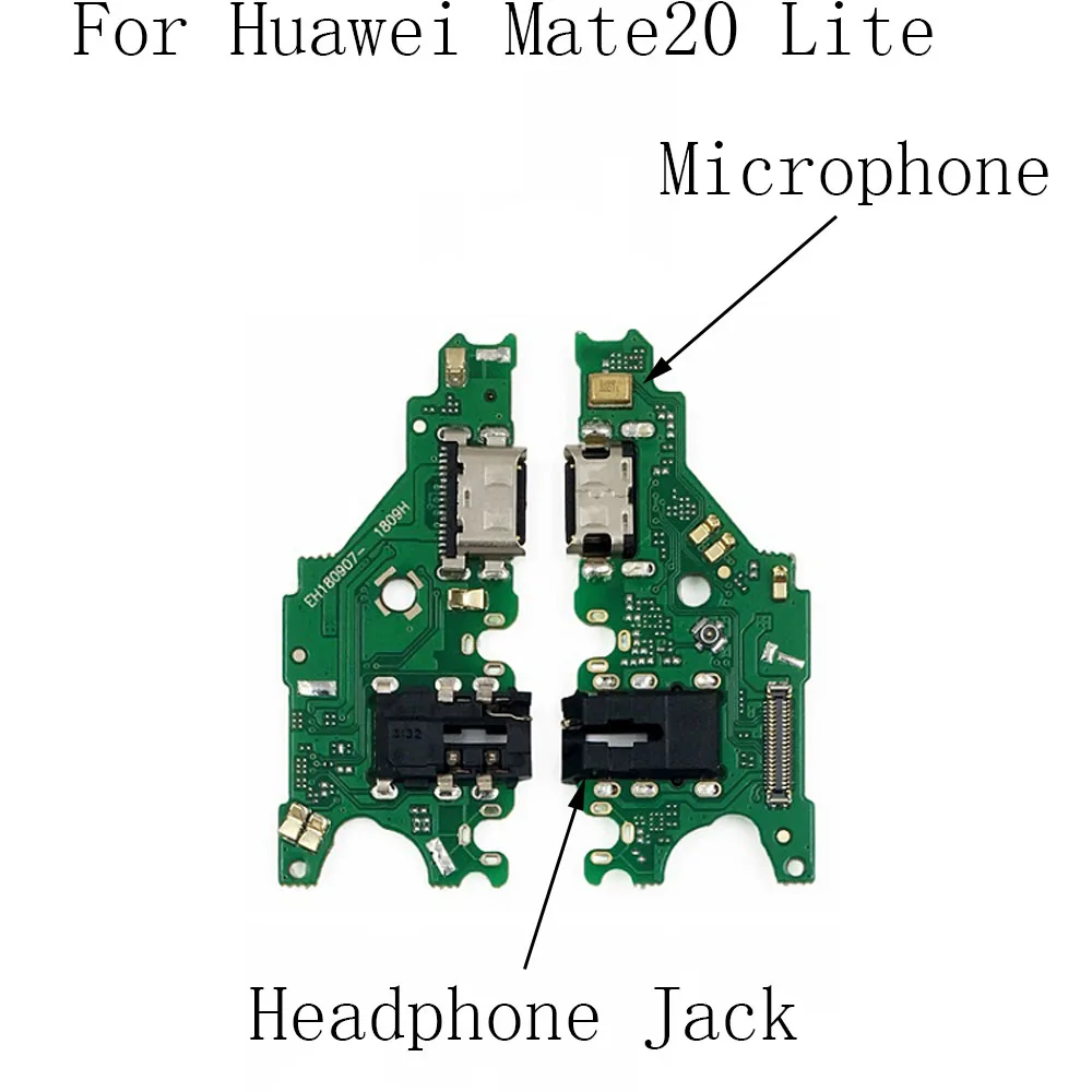 

Штепсельная плата для зарядного устройства USB для Huawei Mate20 Lite, модуль с разъемом для наушников, с микрофоном, запасные части