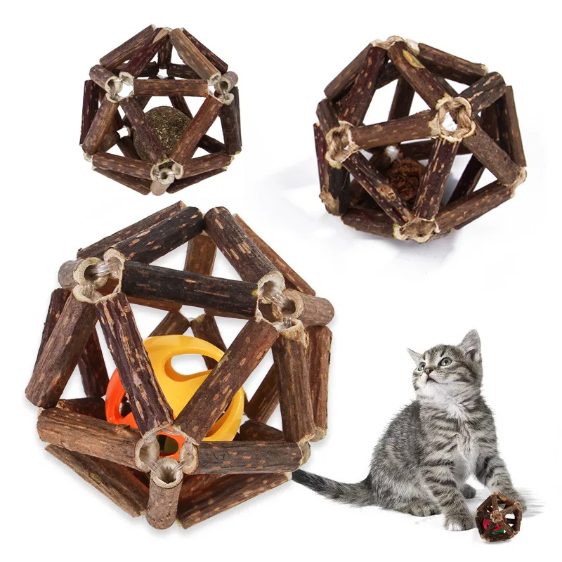 

Silvervine кошачья мята шарик с колокольчиком игрушки для кошек кошка фрукт закуски Измельчить зубы игрушка для очистки рот русские волосы коша...