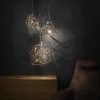 creative led pendant light stainless steel postmodern dining room island round hanging lamp g4 bedroom bedside designer fixtures