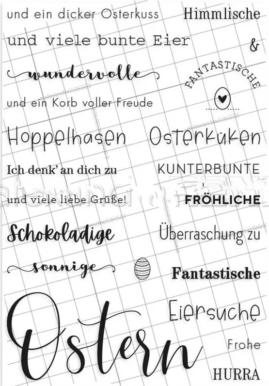 

German Easter Clear Stamp for Scrapbooking Transparent Silicone Rubber DIY Photo Album Decor 0230
