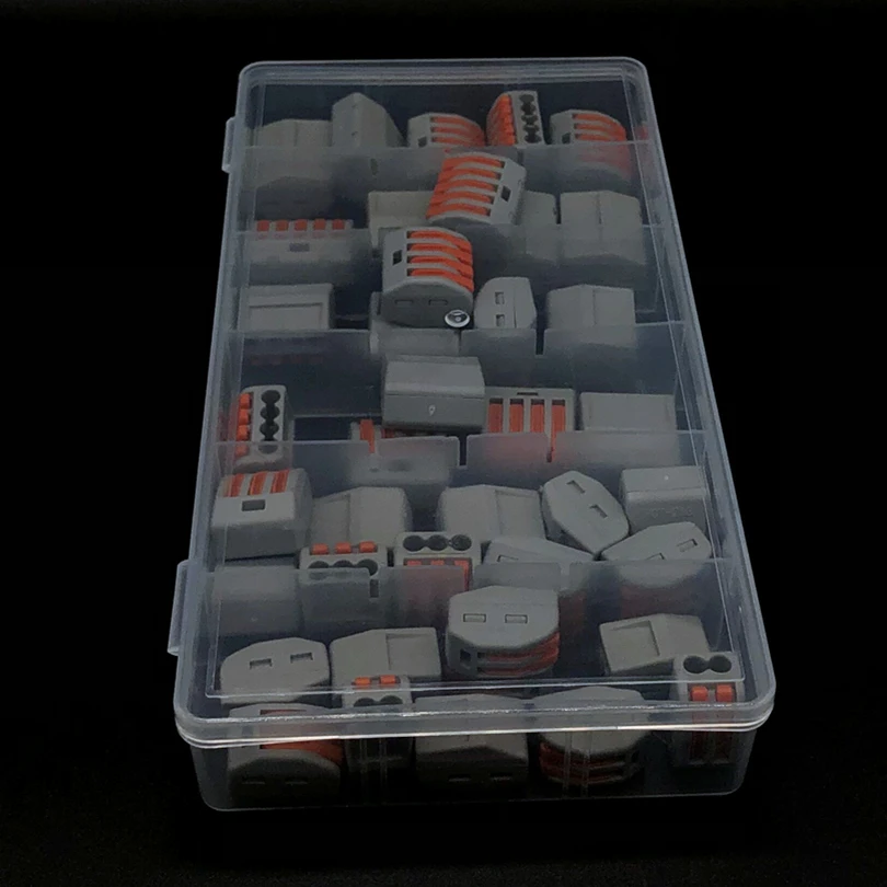 

60pcs/set Terminal Block Spring Lever Nut Terminal Blocks Reusable Electric Cable Connector Wire Home Tools of insulating