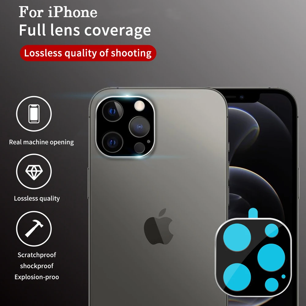 

Cover For iPhone 12 11 Pro Max 12 Mini XR Screen Protector Lens Film On For iPhone X XS Max Full Cover Titanium alloy Glass Film