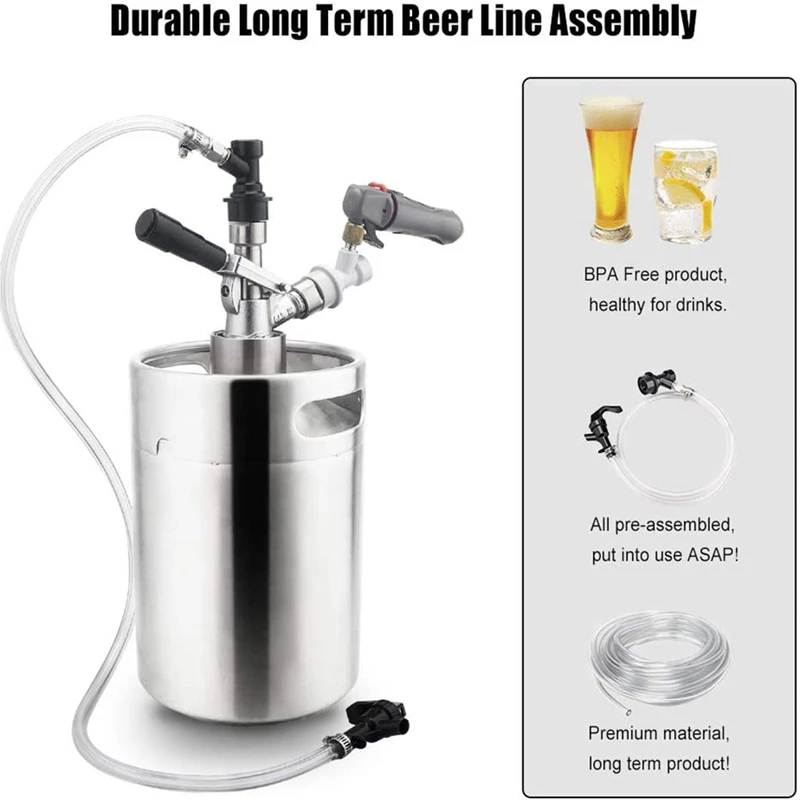 1/4Inch Ball Lock Beer Line Assembly Liquid Tap Quick Disconnect Faucet Kit Keg Wine Dispensing Fitting | Дом и сад