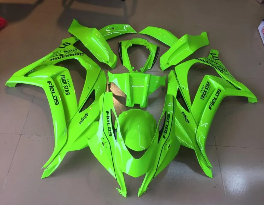 

4 Gifts New ABS Injection mold Full Fairings Kit fit for Kawasaki Ninja ZX-10R zx10r 2016 2017 16 17 Body set Green custom