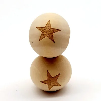 stars 10 шт DIY ювелирные изделия 20 мм дерево цвет лазерная гравировка смайлик звезда Корона Слон Лотос деревянный шарик серьги браслет аксессуары - Цвет: stars