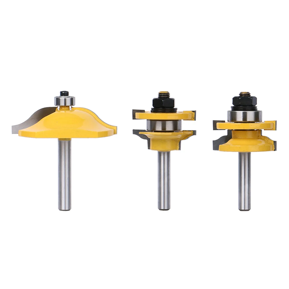 

3 шт. 1/4 ''/8 мм поднятая панель дверная фреза для шкафа деревообрабатывающий фреза гравировальный станок инструмент для обрезки