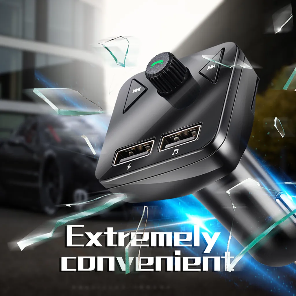 FM Transmitter Aux Modulator Bluetooth Handsfree Car Kit Audio MP3 Player with 3.1A Quick Charge Dual USB Charger | Мобильные