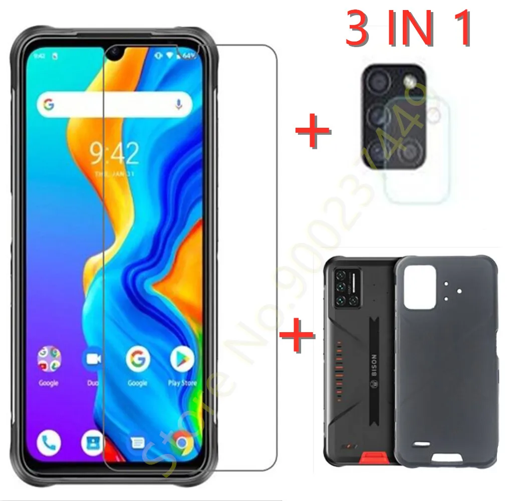 Защитное стекло для экрана UMIDIGI Bison 2021 2 в 1 закаленное камеры GT 2.5D | Мобильные