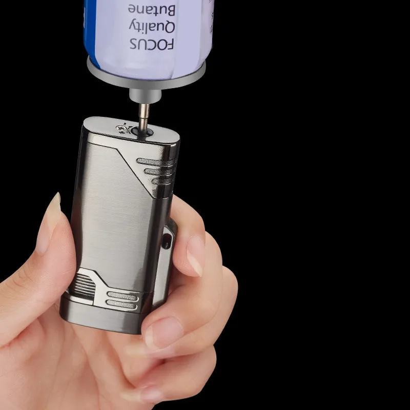 Новинка ветрозащитная металлическая зажигалка с двумя фонарь Ками турбина