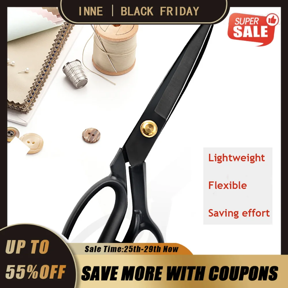 

BAI Scissors Needlework Tailor's Sewing Embroidery Fabric Shape Craft Professional High Quality Stainless Steel Leather Cutter